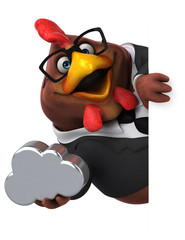 Fun chicken - 3D Illustration