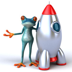 Fun frog - 3D Illustration