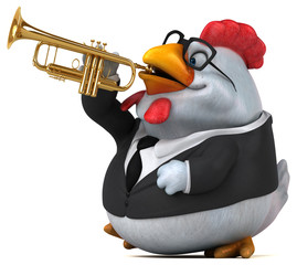 Fun chicken - 3D Illustration