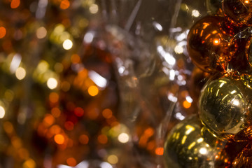 set of beautiful shiny red festive balls