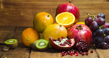 fruits on a wooden table