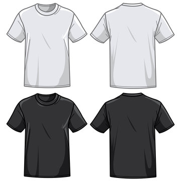 Black and white t shirts. Vector illustration