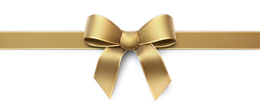 Golden silk ribbon with gold border - horizontal