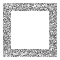 Vintage drawing border background, vector black frame