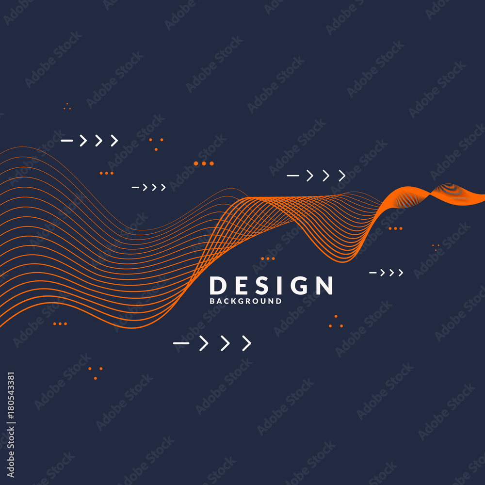Poster vector abstract background with dynamic waves.