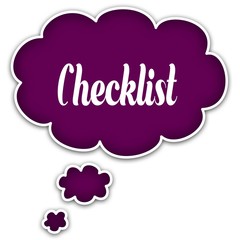 CHECKLIST on magenta thought cloud.