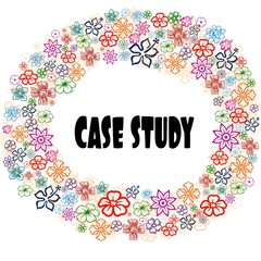 Naklejka premium CASE STUDY in floral frame.