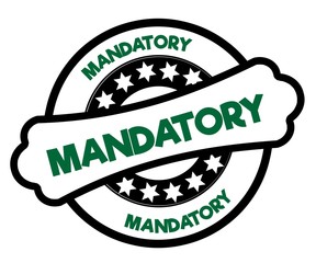 Obraz premium Black and green MANDATORY stamp.