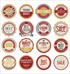 Golden sale frame badge and label vector collection