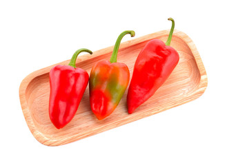 Red chili peppers isolated on white background.