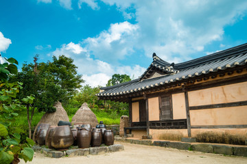 Asan Oeam Village, a long old traditional village in Korea.