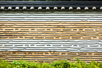 Traditional Korean Wall with beautiful colors.