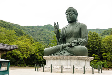 Large bronze Buddha statue of Cheonan Gakwonsa temple.