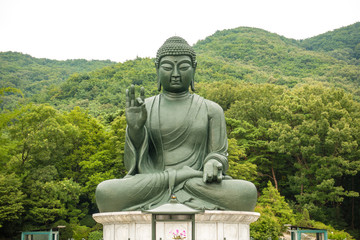 Large bronze Buddha statue of Cheonan Gakwonsa temple.