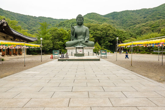 Large bronze Buddha statue of Cheonan Gakwonsa temple.