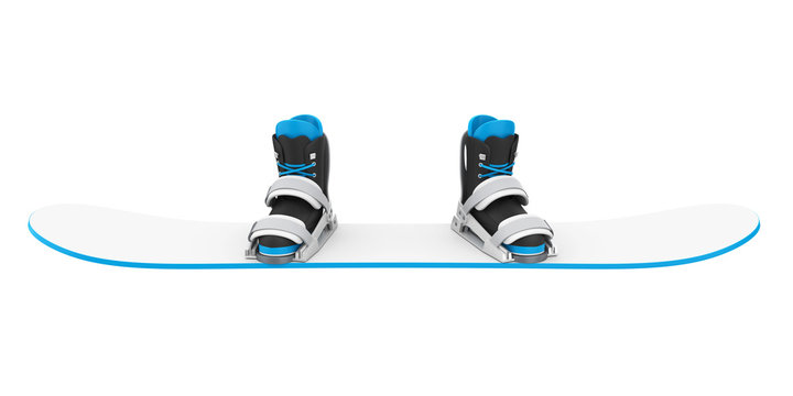 Snowboard With Bindings Isolated