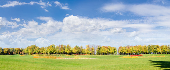 Large glade in the park in autumn day © An-T
