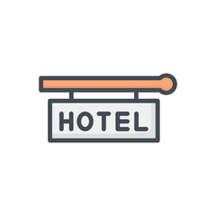 Hotel service colored icon sign