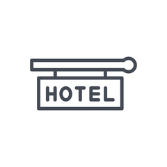 Hotel service line icon sign