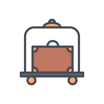 recommend clip art: Hotel service colored icon bellhop