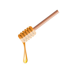 Honey dripping isolated on a white background