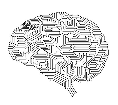 circuit board in brain shape