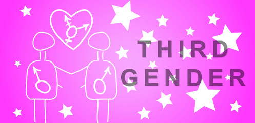 Illustration of two men as symbol of Third gender