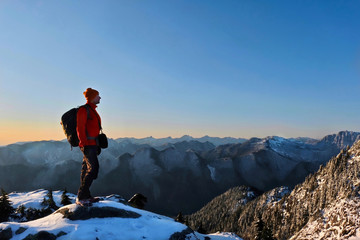 HIking in Mount Seymour Provincial Park in winter. North Vancouver. British Columbia. Canada.