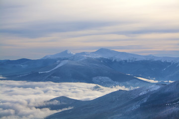 Fantastic winter landscape. Ski resort Dragobrat, Carpathian mountains, Ukraine.