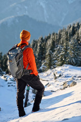 Fototapeta na wymiar HIking in Mount Seymour Provincial Park in winter. North Vancouver. British Columbia. Canada.