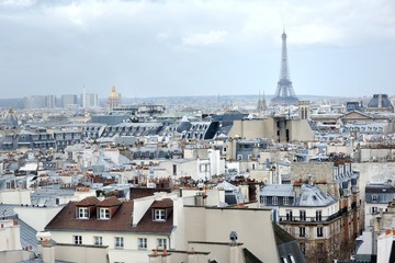 Obraz premium Paris panoramic view, on background Eiffel Tower, France