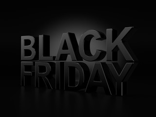 3d Rendering inscription Black Friday