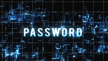 Futuristic Cyberspace Password Illustration