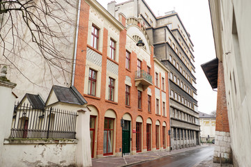 Fototapeta premium Buildings in Krakow city center, Poland