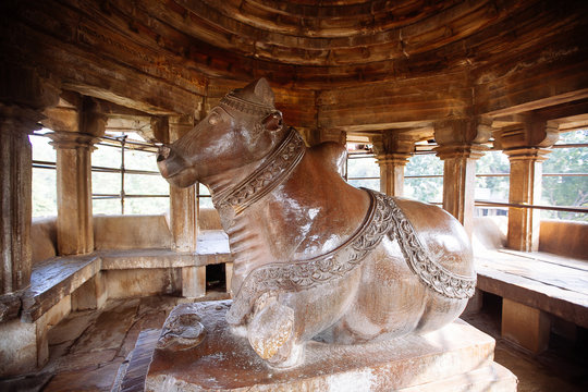 Interior of Hindu and Jain temples in Khajuraho. Madhya Pradesh, India.