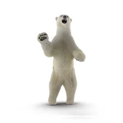 Foto op Canvas Large male Polar Bear Standing Pose on a white. Front view. 3D illustration © 2dmolier