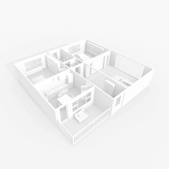 3d rendering of furnished home apartment