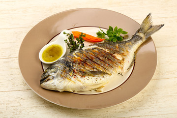 Grilled dorado fish
