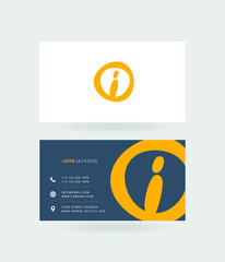 Letter i Logo with Business Card Template Vector.