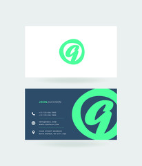 Letter Q Logo with Business Card Template Vector.
