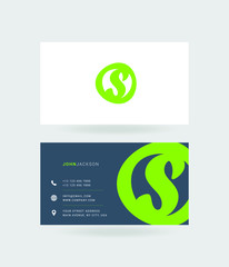 Letter S Logo with Business Card Template Vector.