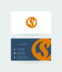 Letter S Logo with Business Card Template Vector.