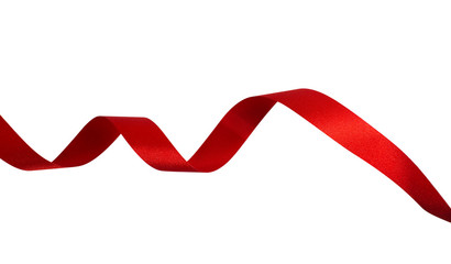 Red ribbon isolated on a white background