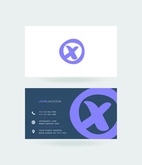 Letter X Logo with Business Card Template Vector.