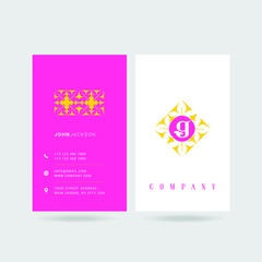 G Letter Logo, Floral logo icon with Business Card Template Vector