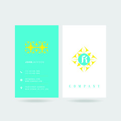 K Letter Logo, Floral logo icon with Business Card Template Vector