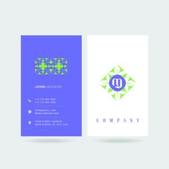 M Letter Logo, Floral logo icon with Business Card Template Vector