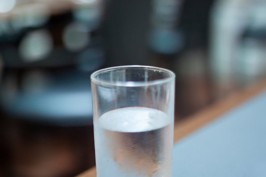 Glass of water with soft focus filter.