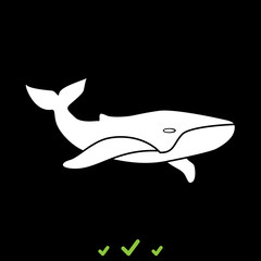 Obraz premium Whale it is white icon .