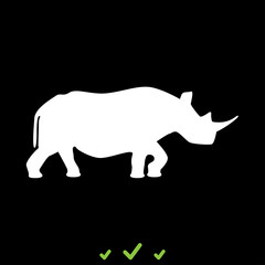Rhinoceros it is white icon .